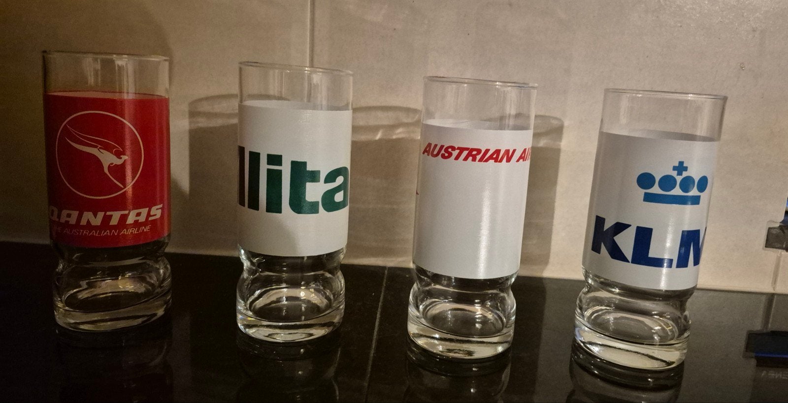 vliegtuigmaatschappijen glazen, Ophalen of Verzenden, Zo goed als nieuw, Overige typen