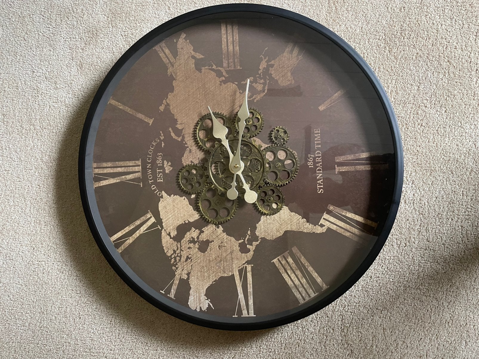 Klok xwart goud, Ophalen, Zo goed als nieuw, Wandklok