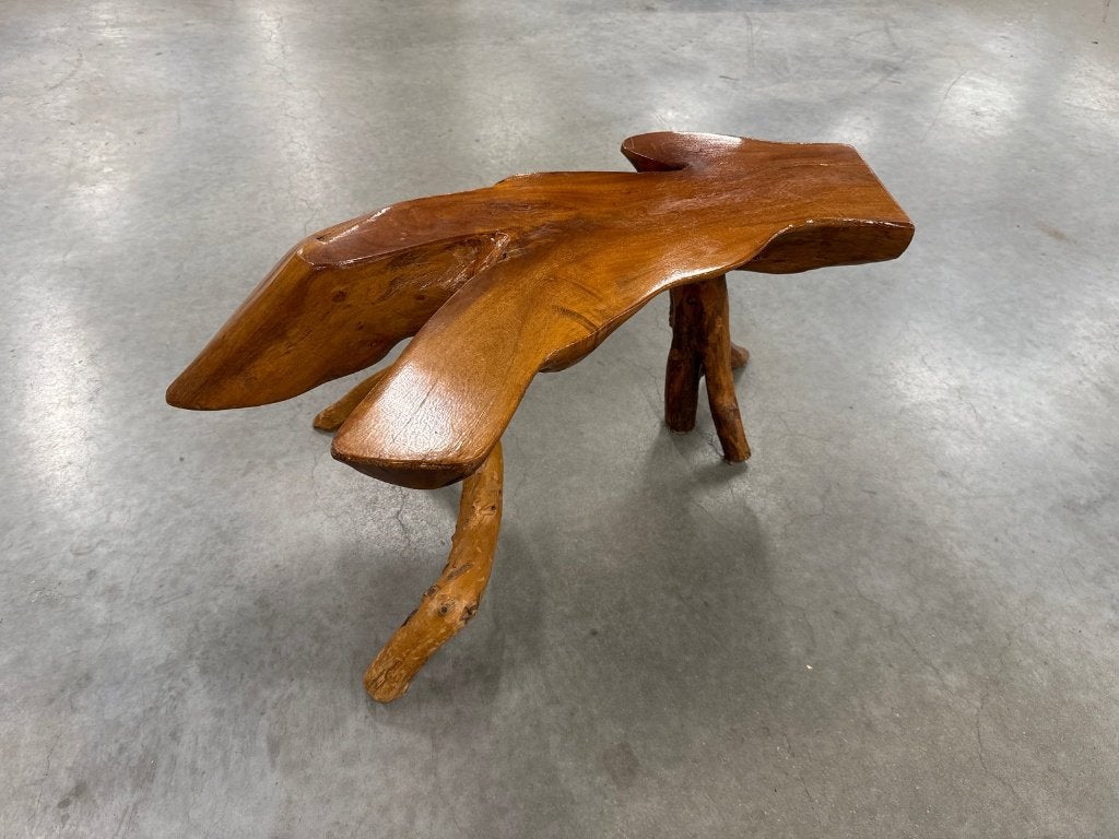 Boomstam salontafel van teak, India, Ophalen, Gebruikt, 50 tot 100 cm, N.v.t.