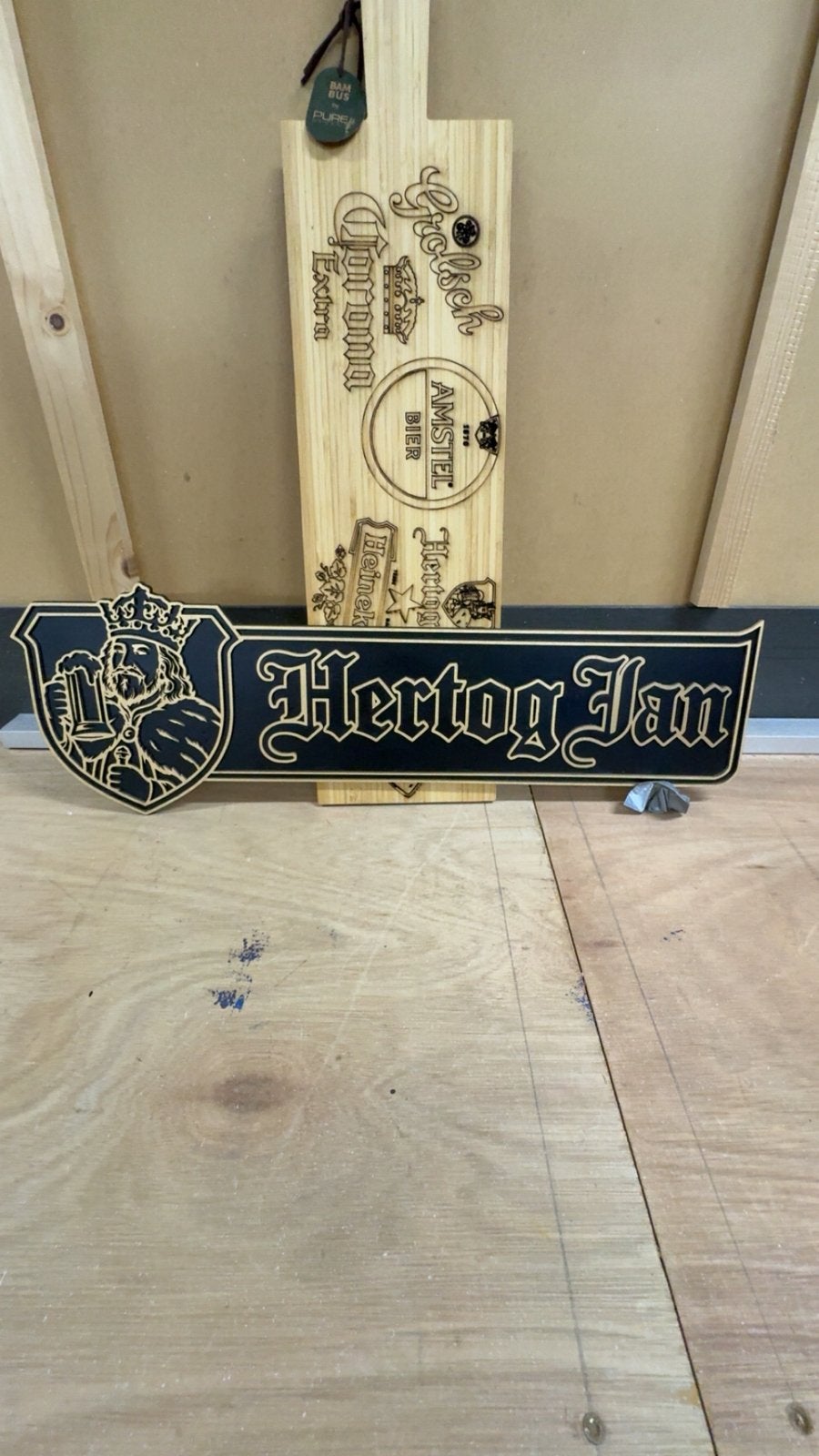 Houten Hertog Jan Bord, Verzamelen, Ophalen of Verzenden, Nieuw, Reclamebord, Plaat of Schild, Hertog Jan