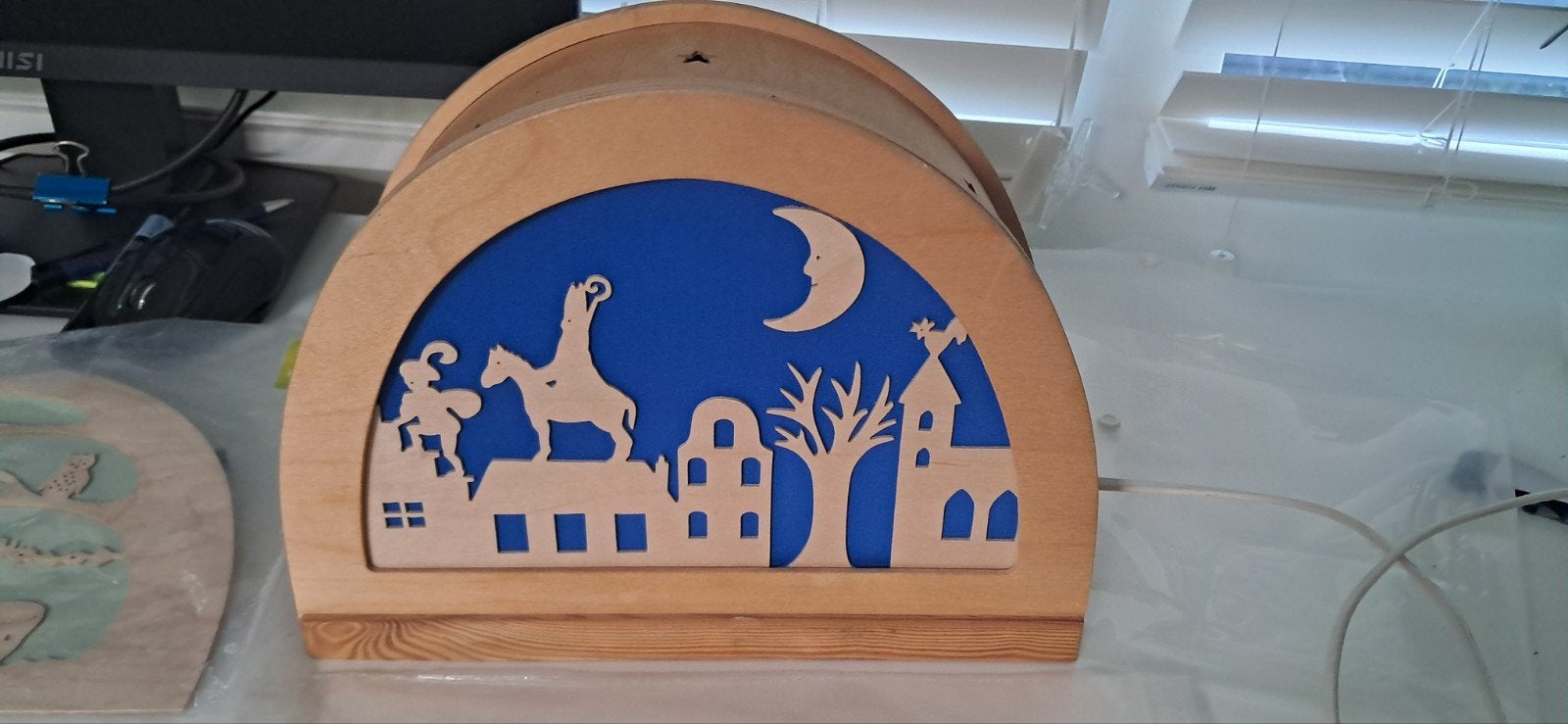 De Noest lamp met 4 silhouetten, Ophalen of Verzenden, Gebruikt, Lamp
