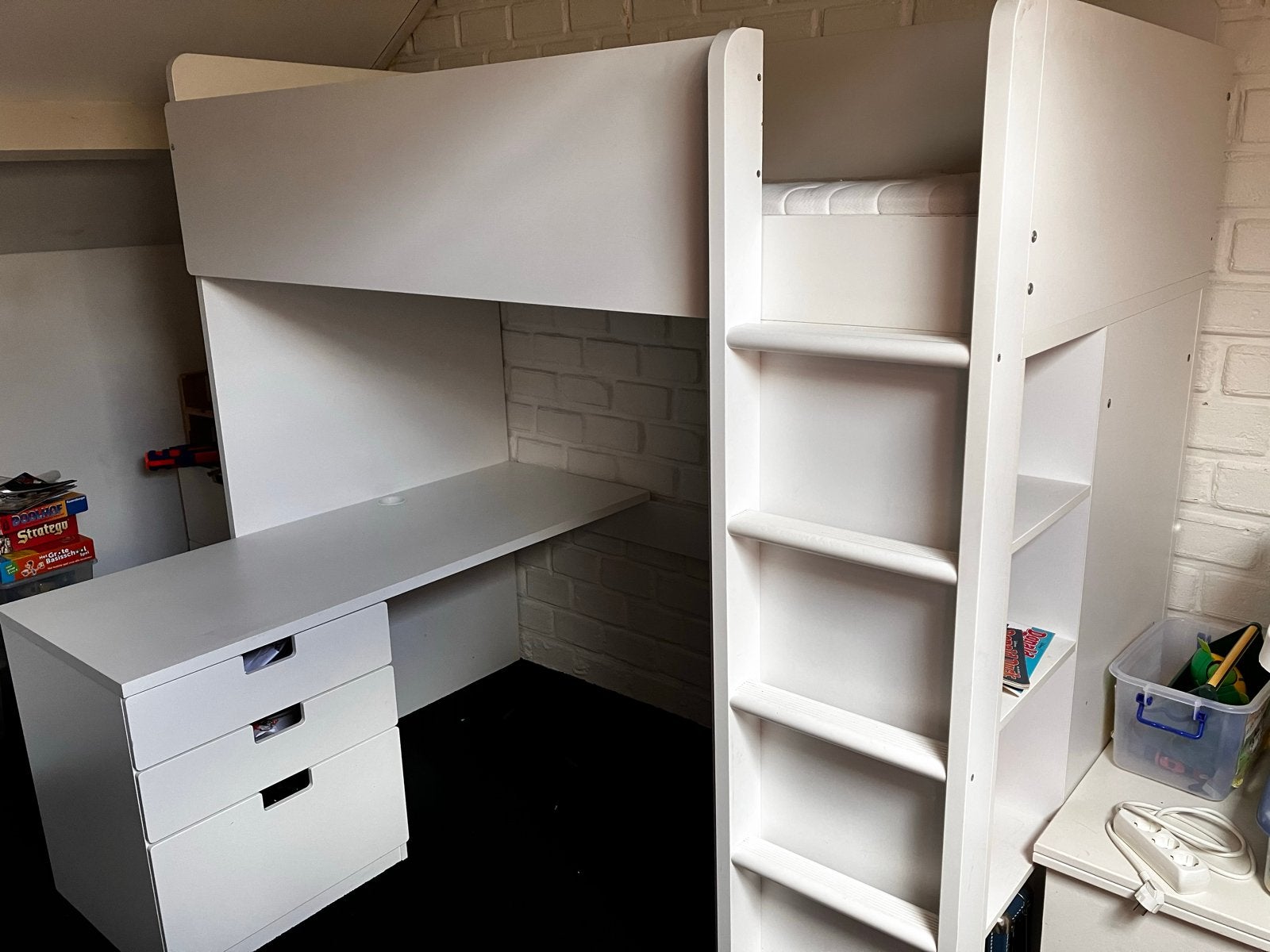 IKEA Hoogslaper met bureau en opbergruimte, Ophalen, Gebruikt, Eenpersoons, 200 cm