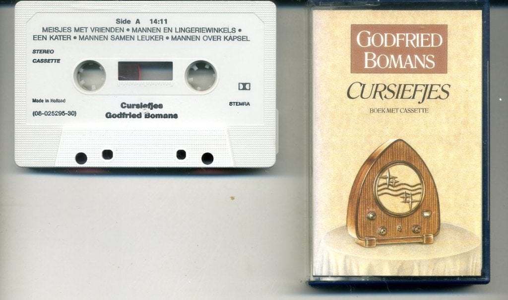 Godfried Bomans Cursiefjes 10 nrs cassette ZGAN, 1 bandje, Ophalen of Verzenden, Zo goed als nieuw, Origineel