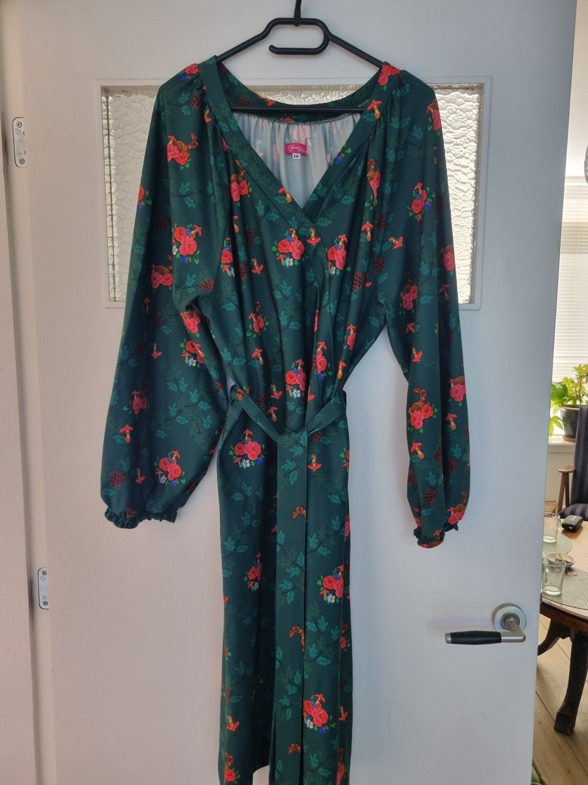 Tante Betsy Jurk XXL Groen met Bloemenprint, Kleding | Dames, Tante Betsy, Maat 46/48 (XL) of groter, Ophalen of Verzenden, Zo goed als nieuw