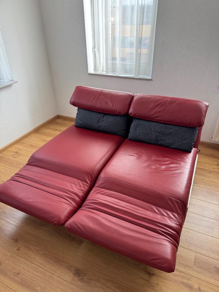 Rolf Benz Plura nappa leer roodbruin 2012, Ophalen, Gebruikt, Tweepersoons, 75 tot 100 cm