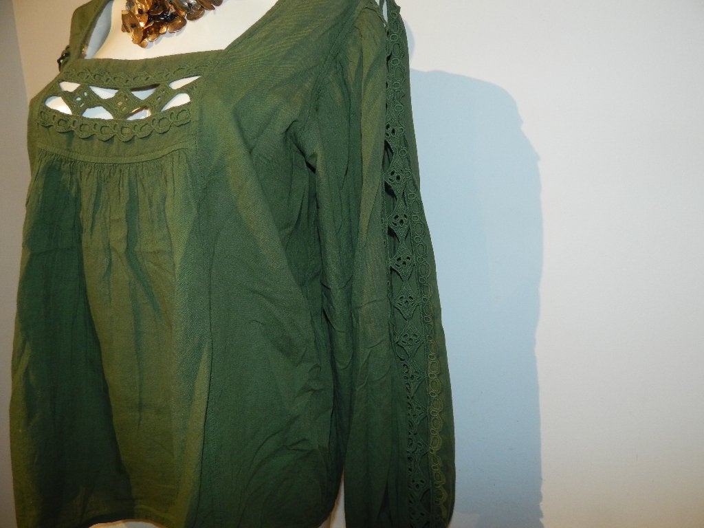 Devotion twins prachtige blouse pof mouwen open werkS/M, Devotion, Ophalen of Verzenden, Zo goed als nieuw, Maat 36 (S)