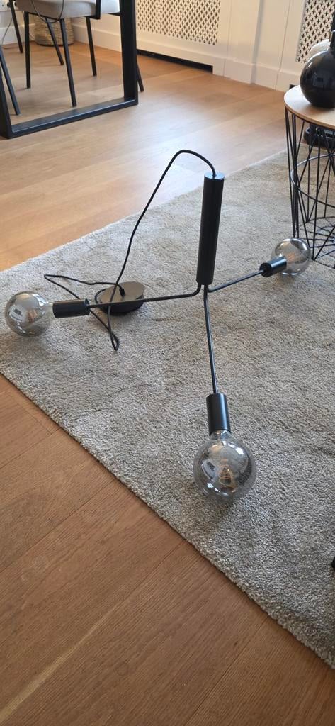 Zwarte Hanglamp Loods 5 met Calex Dimbare Lampen, Ophalen, Zo goed als nieuw, Metaal