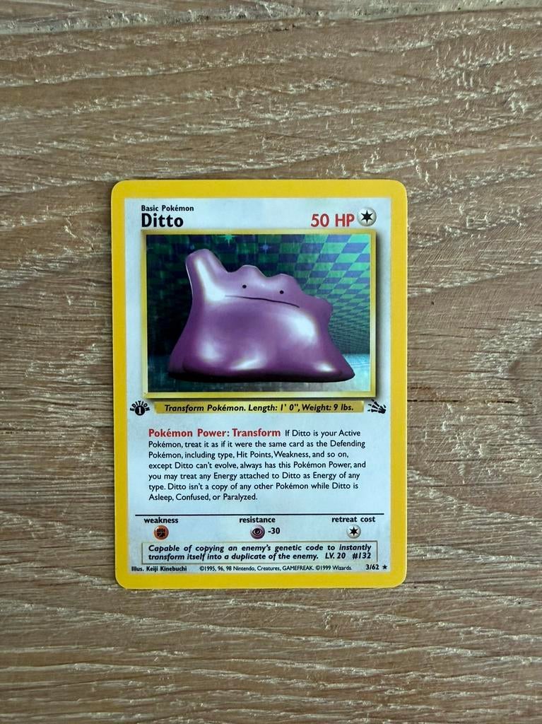 Ditto Fossil 3/62 Holo 1st Edition (ENG) Near Mint, Ophalen of Verzenden, Zo goed als nieuw, Losse kaart