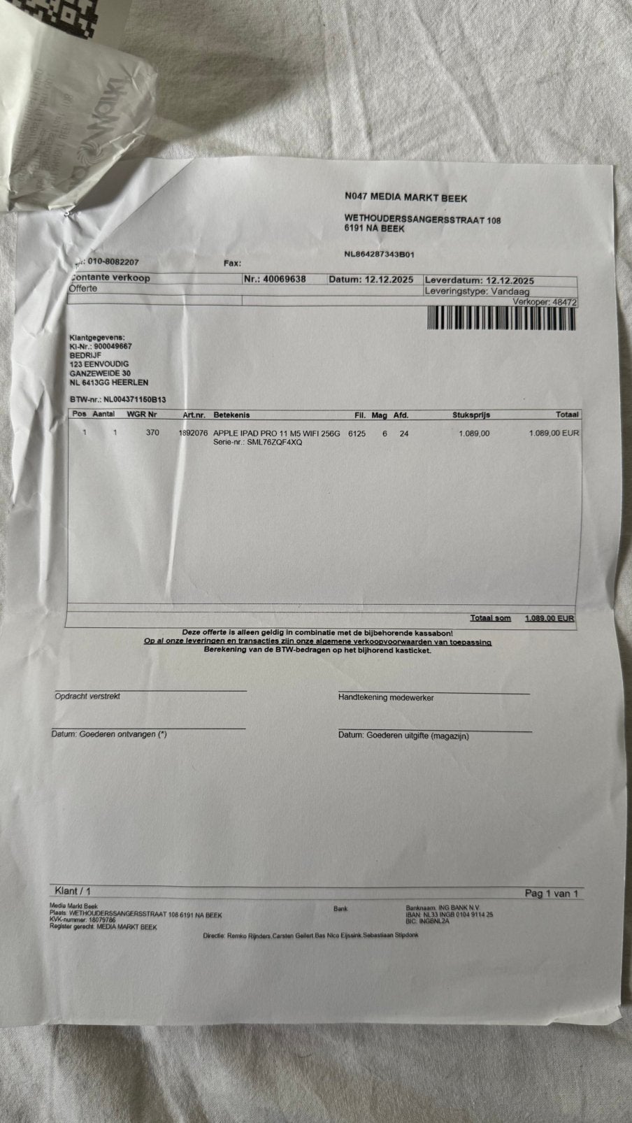 Foto 4 van iPad Pro 11 inch (M5) 256GB Zwart - Incl. Factuur & Doos