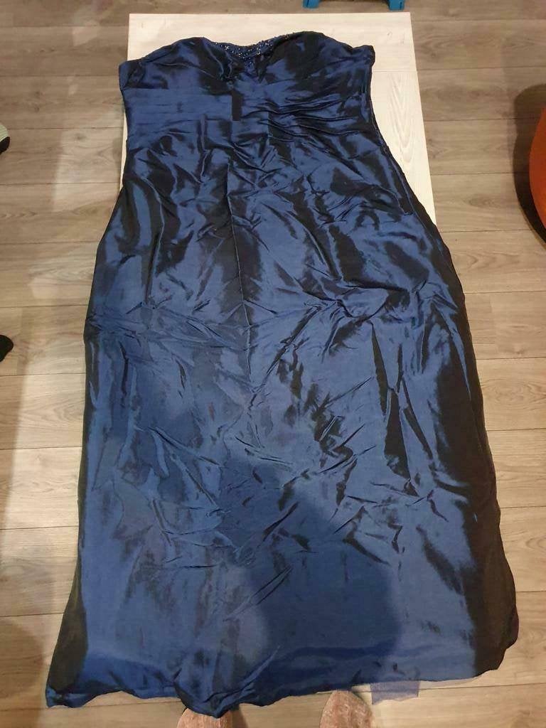 Strapless Gala jurk Juju & Christine maat 12 (56 denk ik), Blauw, Maat 46/48 (XL) of groter, Ophalen of Verzenden, Zo goed als nieuw