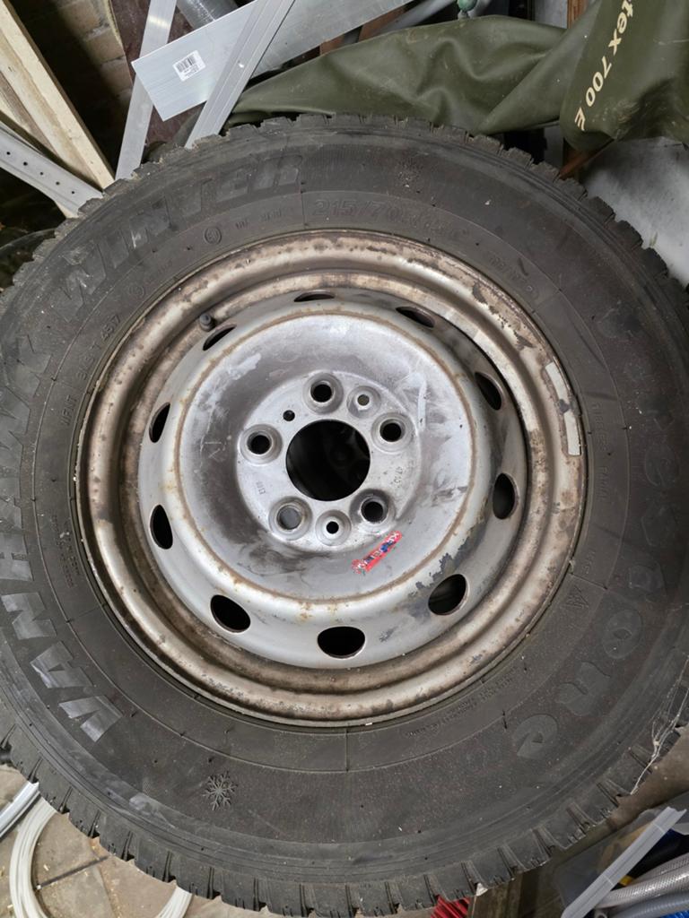 Winterbanden met velgen voor Fiat Ducato - 215/70R15C, Ophalen, 15 inch, Banden en Velgen, Winterbanden