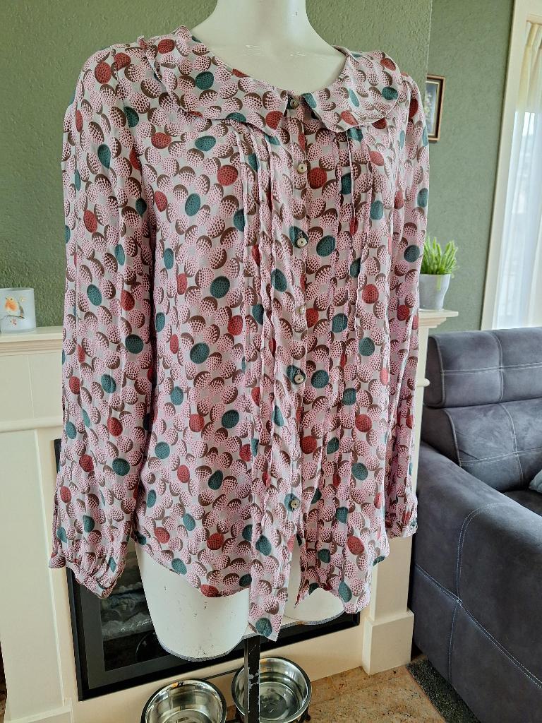 0039 Italy mooie met zijde blouse 36 S, Verzenden, Zo goed als nieuw, Roze, Maat 36 (S)