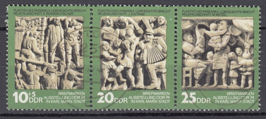 DDR 1974, Michel 1988-1990, gestempeld., Verzenden, DDR, Gestempeld