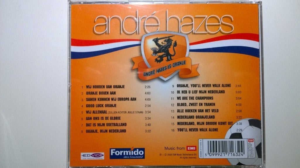 André Hazes - André Hazes Is Oranje, Ophalen of Verzenden, Zo goed als nieuw, Feestmuziek, Album