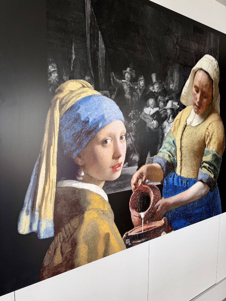 Aluminium print van Meisje met Parel, Melkmeisje, Nachtwacht, Ophalen, Zo goed als nieuw, 125 cm of meer, Print