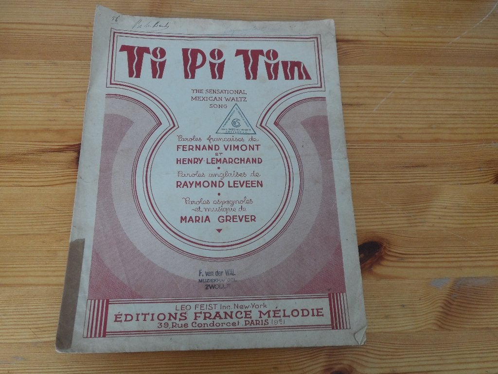 Ti pi tin - maria grever, Gebruikt, Gitaar, Ophalen of Verzenden, Artiest of Componist