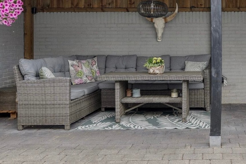 Loungebank met tafel - Bois le duc, Ophalen, 6 zitplaatsen, Zo goed als nieuw, Loungeset