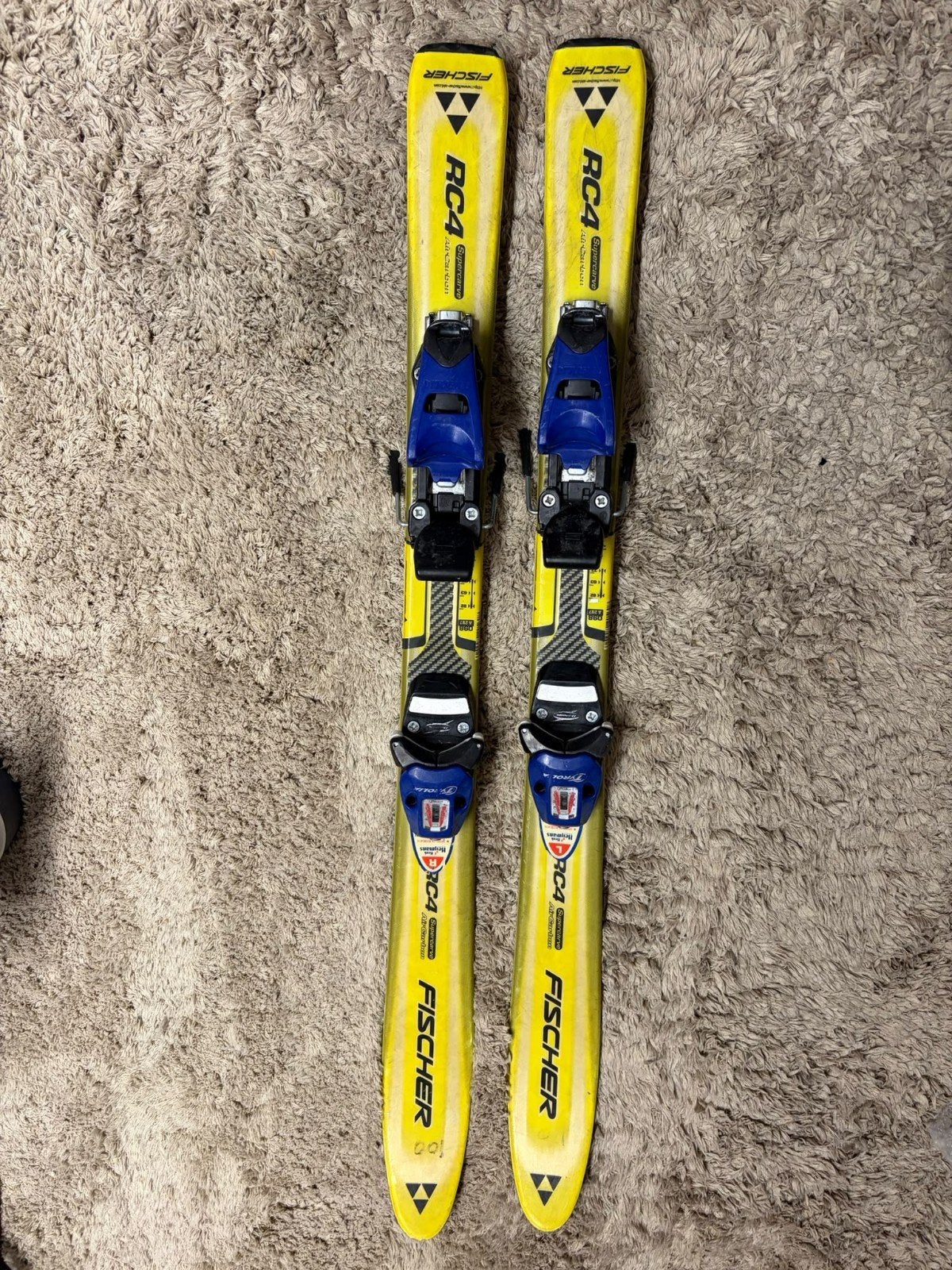 Fischer RC4 kinderski's - geslepen en gewaxt 100 cm, Ophalen, Fischer, Zo goed als nieuw, Skiën