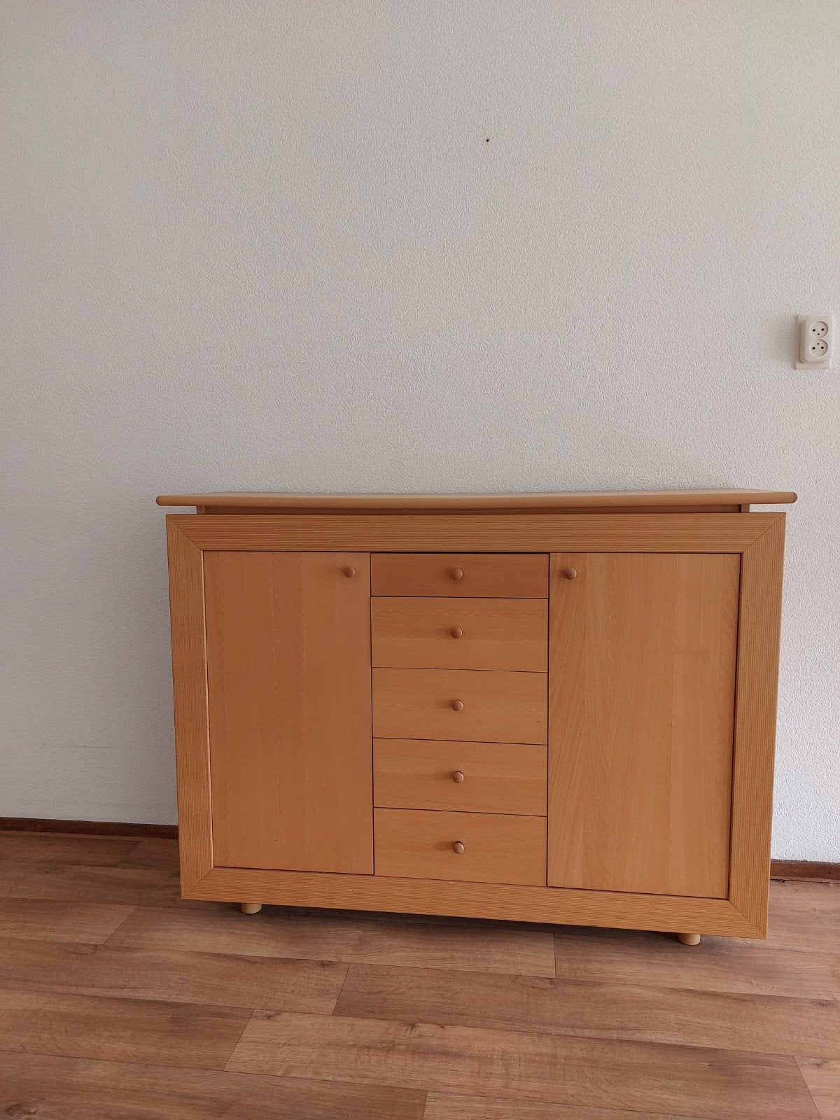 Beuken gelakt dressoir met 6 lades en 2 kastjes, Huis en Inrichting, Ophalen, Gebruikt, 25 tot 50 cm, Overige houtsoorten