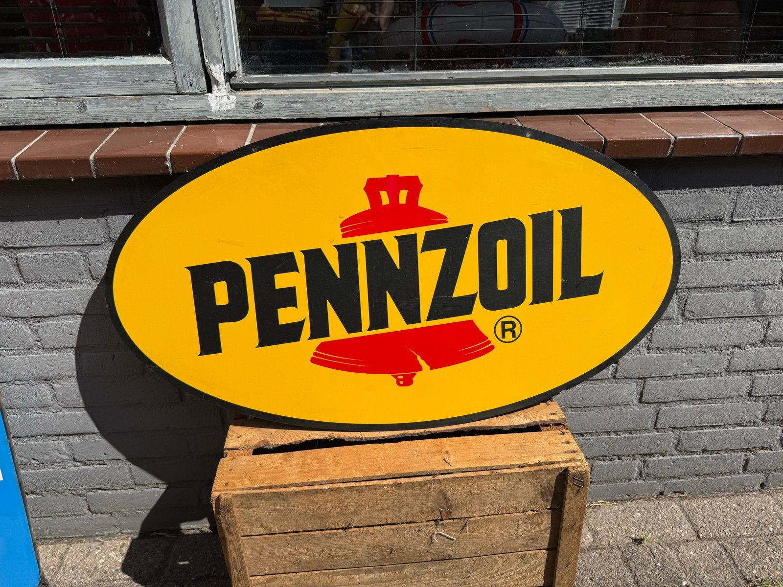 Vintage Pennzoil Reclamebord, Ophalen, Reclamebord, Gebruikt, .