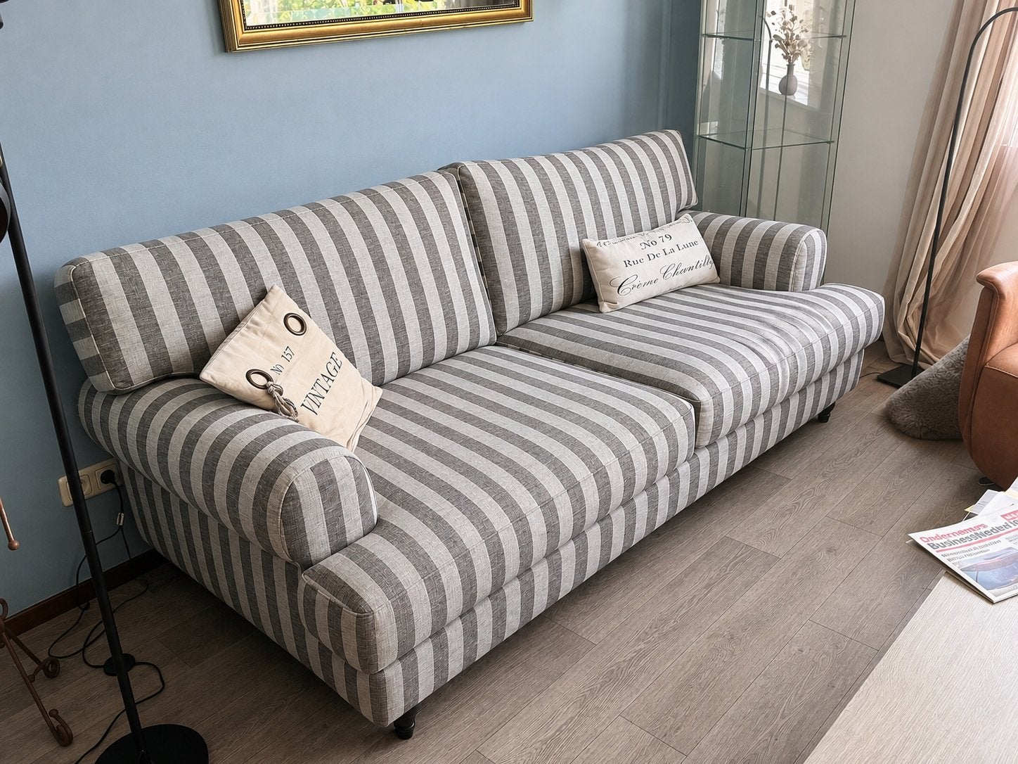 Luxe 2,5-zits lounge bank van topkwaliteit. NU verlaagd, Ophalen, Gebruikt, Driepersoons, 75 tot 100 cm