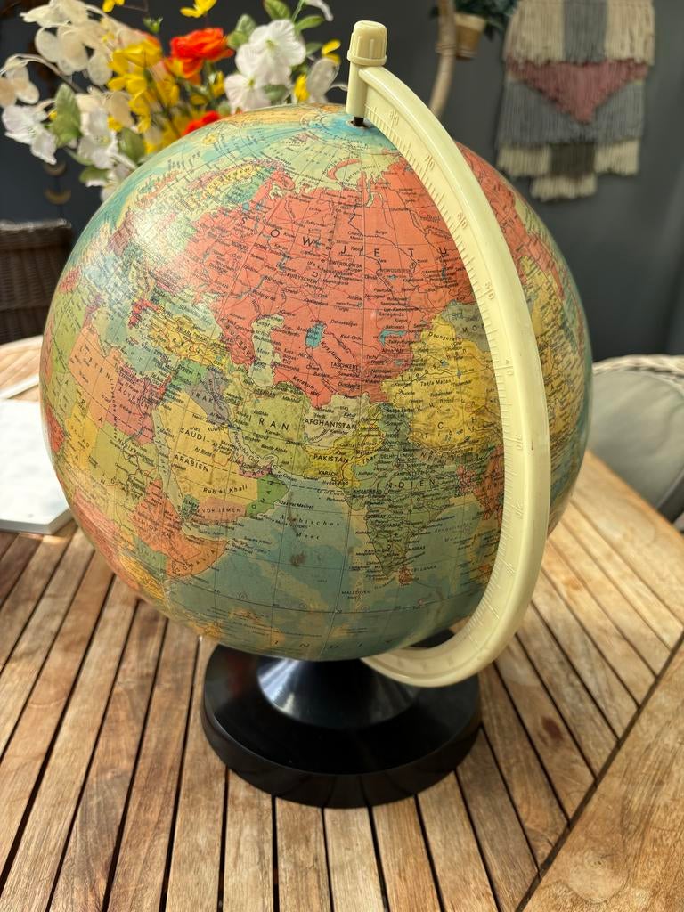 Vintage Politische Erdglobus - Made in GDR Globe Wereldbol, Huis en Inrichting, Ophalen of Verzenden, Gebruikt