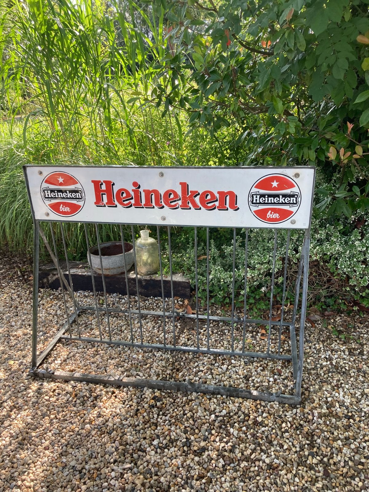 Heineken fietsenrek met reclamebord, Ophalen, Gebruikt