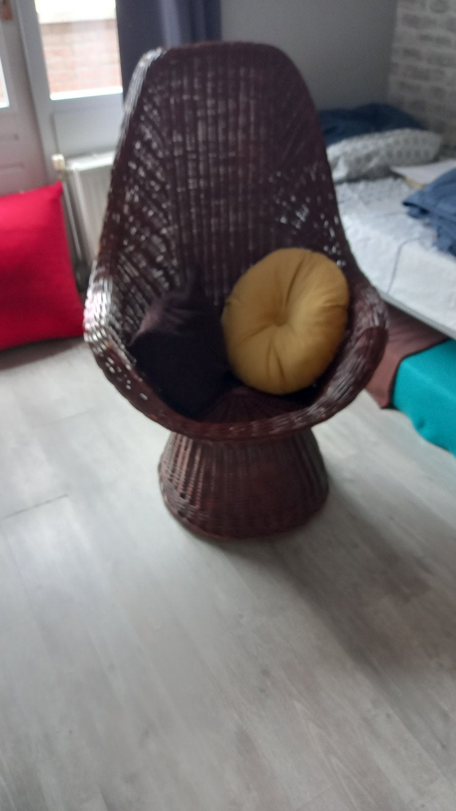 Retro rietenstoel., Huis en Inrichting, Fauteuils, Ophalen, Gebruikt, 75 tot 100 cm, Minder dan 50 cm