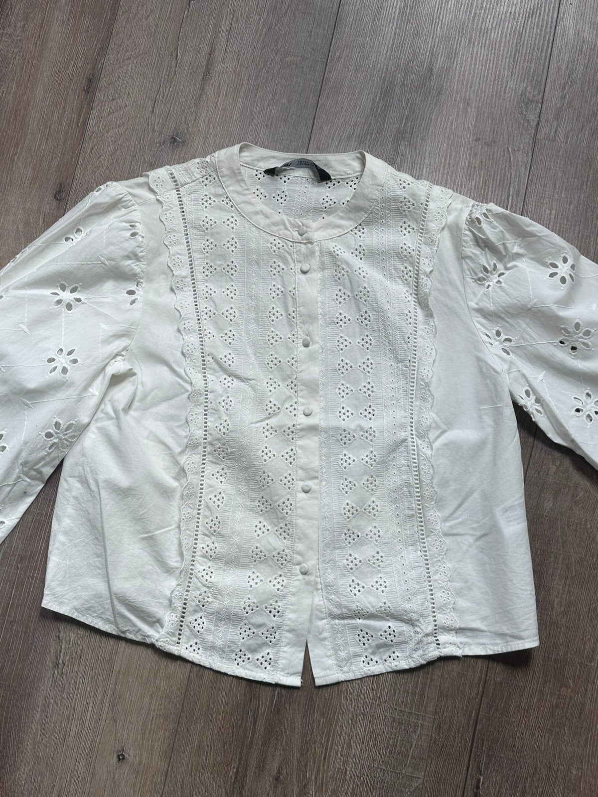 Witte blouse van zara maat S, Ophalen of Verzenden, Zo goed als nieuw, Maat 38/40 (M), Wit
