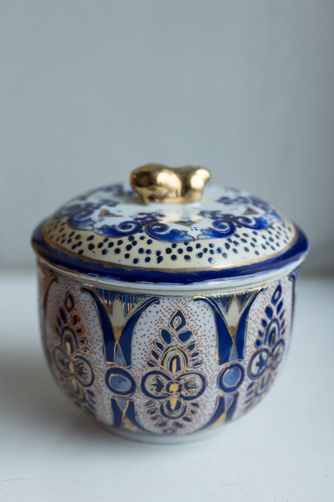 Chinese prachtige pot beschilderd met goud blauw en leeuw, Ophalen of Verzenden