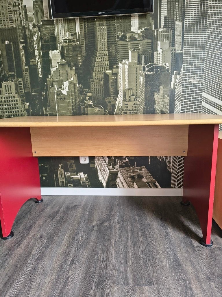 Tienerkamer set bureau+ladenblok+opbergkast, Ophalen, Zo goed als nieuw, Rood, Modern