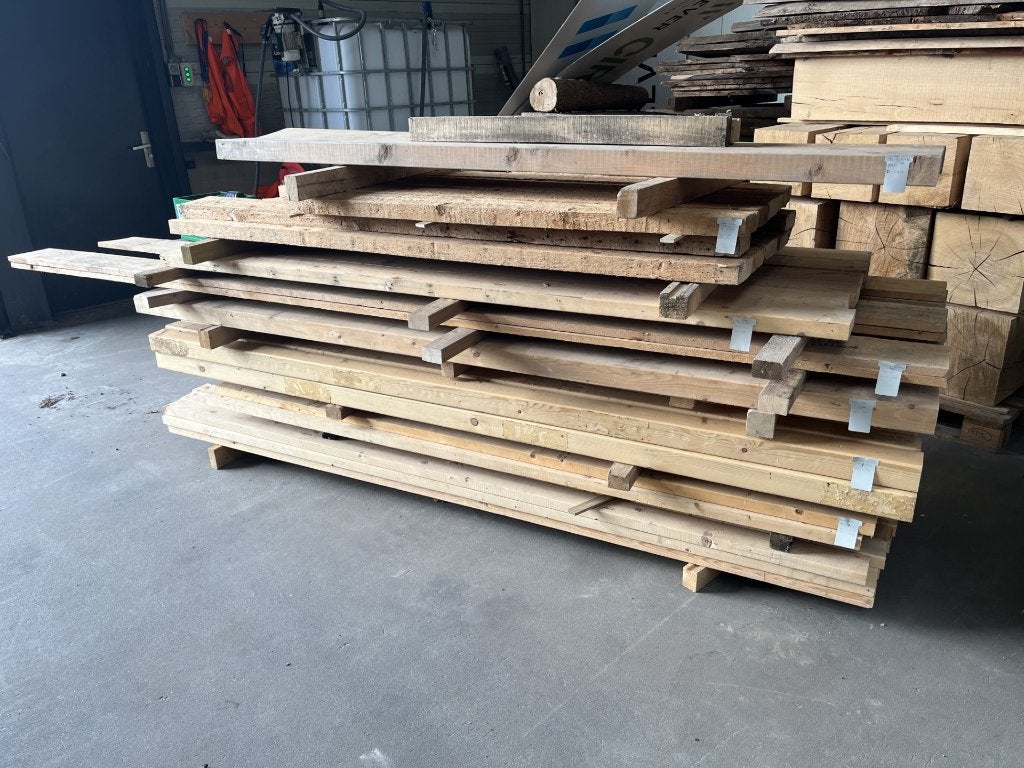 Diverse maten vuren balken (circulair), Ophalen, Gebruikt, Balk, Vuren