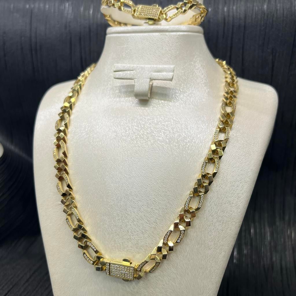 14 karaat gouden ketting collier armband prachtig schakel, Ophalen of Verzenden, Nieuw, Goud