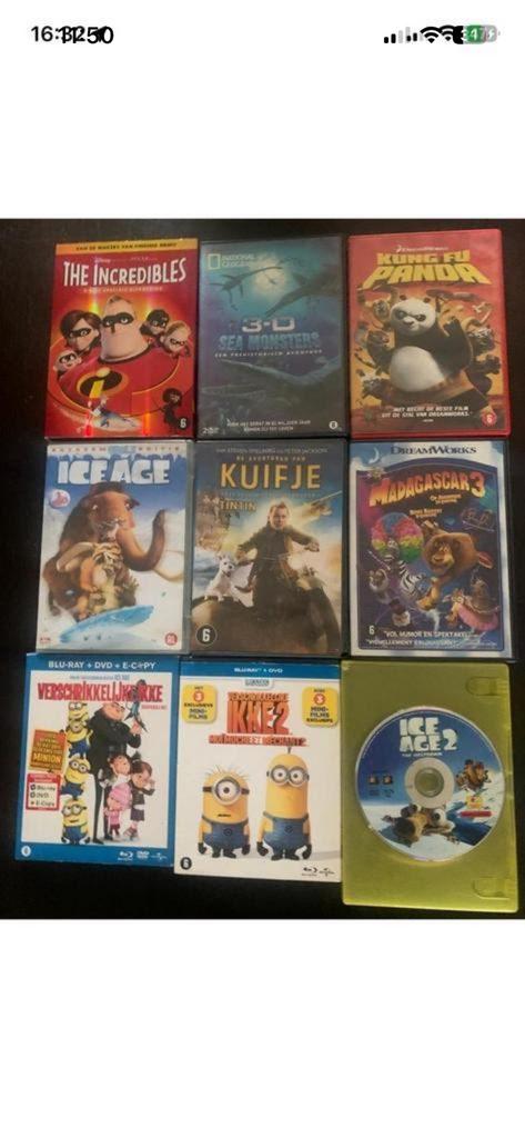 9 Films(the incredibles/kuifje/sea monsters/Ice Ace/etc., Ophalen of Verzenden, Zo goed als nieuw, Verhaal of Sprookje