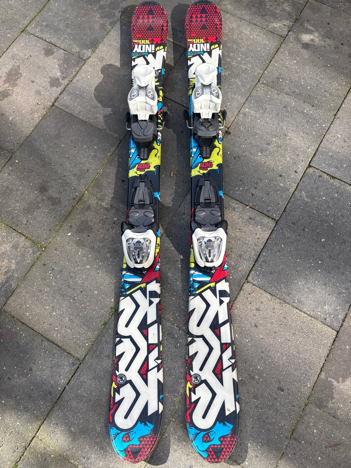 K2 Indy ski's 100 cm met Marker 4.5 bindingen kinderski’s, Sport en Fitness, Gebruikt, Skiën, Minder dan 100 cm, Ski's