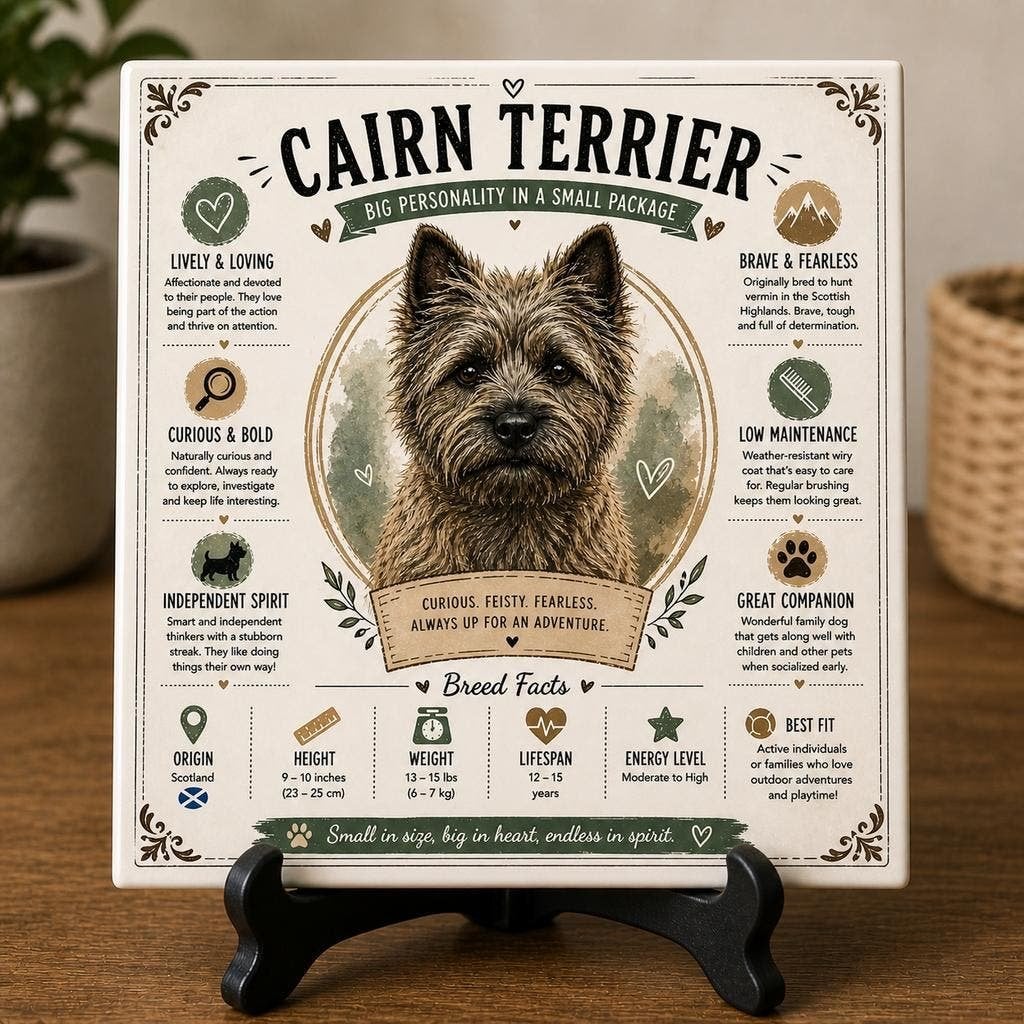Cairn Terrier - Infographic Tegel, Verzenden, Nieuw
