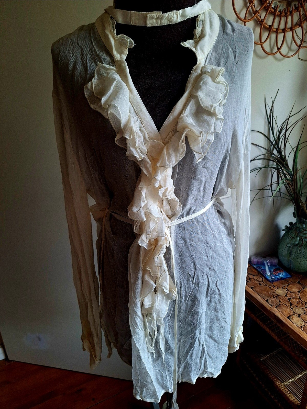 Voile jurk transparant maat 44 m l, Zwart, Maat 42/44 (L), Ophalen of Verzenden, Zo goed als nieuw