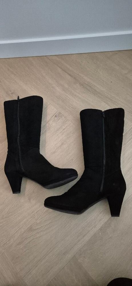 Carmens halfhoge suede laarzen met hak, maat 39, Ophalen, Zwart, Overige typen, Carmens