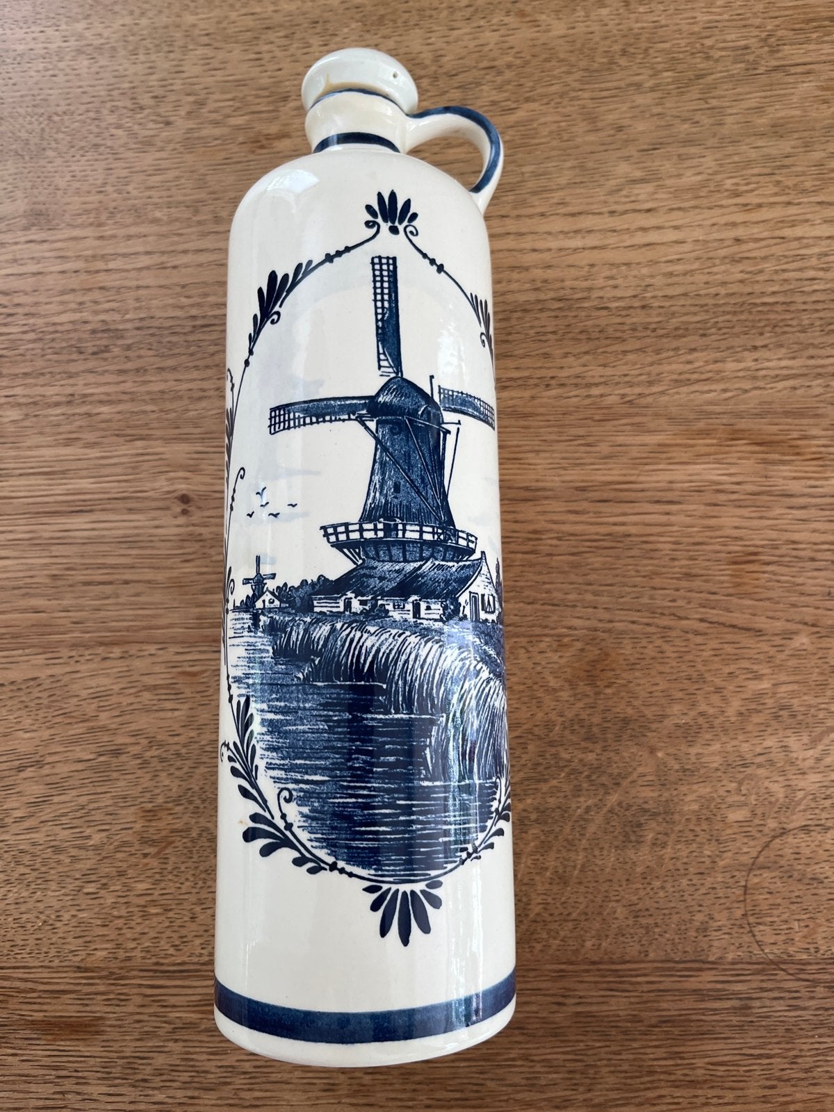 Delfts Blauwe Kruik met Molen Decoratie - Handwerk Holland, Ophalen of Verzenden