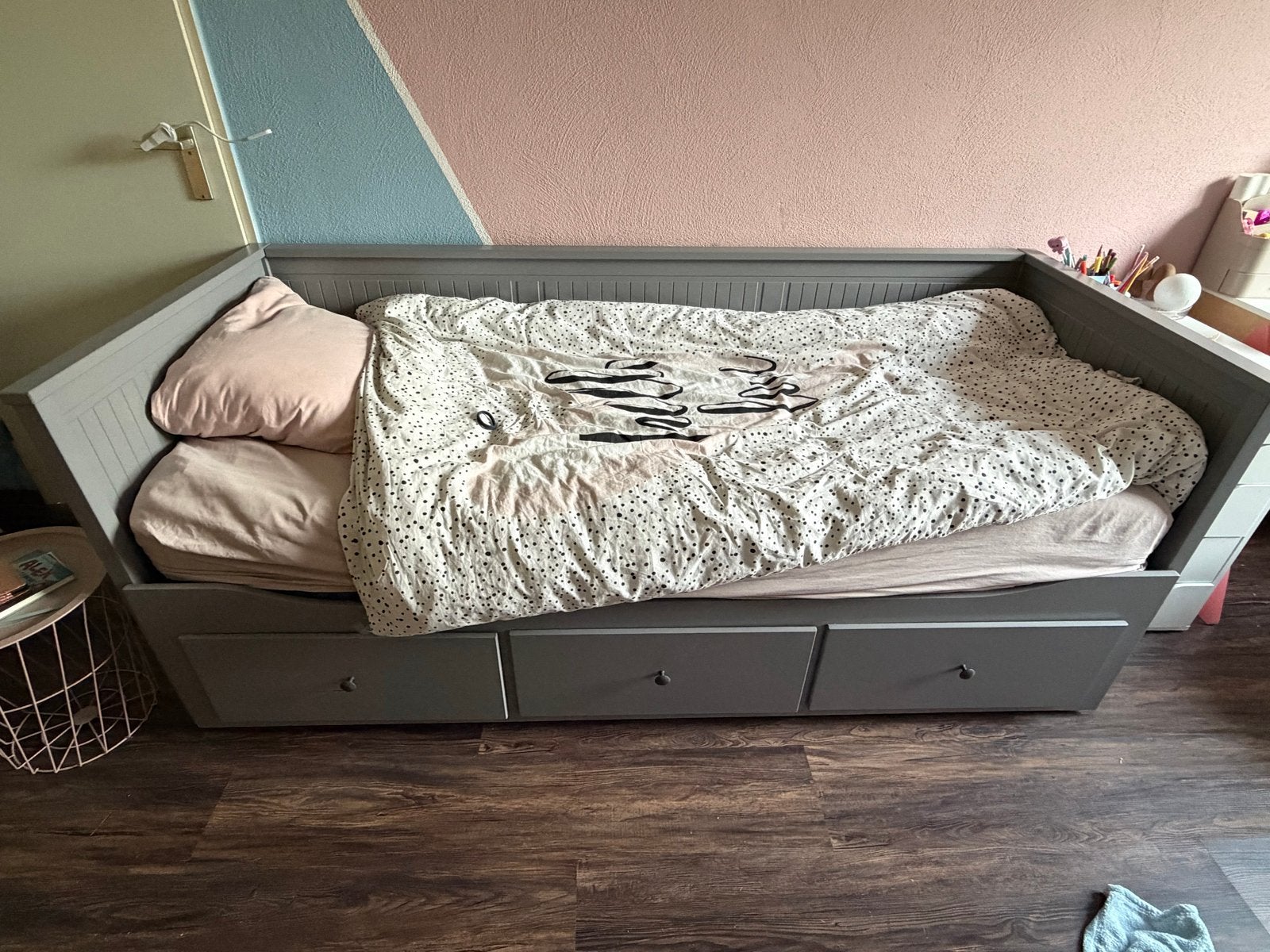 IKEA Hemnes bedbank met Emma matras en 3 lades, Ophalen, Eenpersoons, Zo goed als nieuw, 80 cm