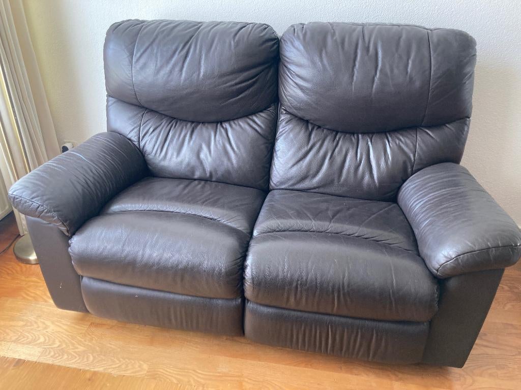 Tweezitsbank, donkerbruin, Ophalen, Gebruikt, Neutraal, 150 tot 200 cm