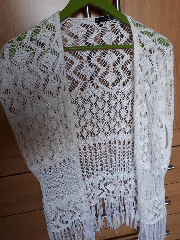 Wit creme gehaakt mouwloos vest, maat XS., Kleding | Dames, Ophalen of Verzenden, Zo goed als nieuw, Maat 34 (XS) of kleiner, Overige kleuren