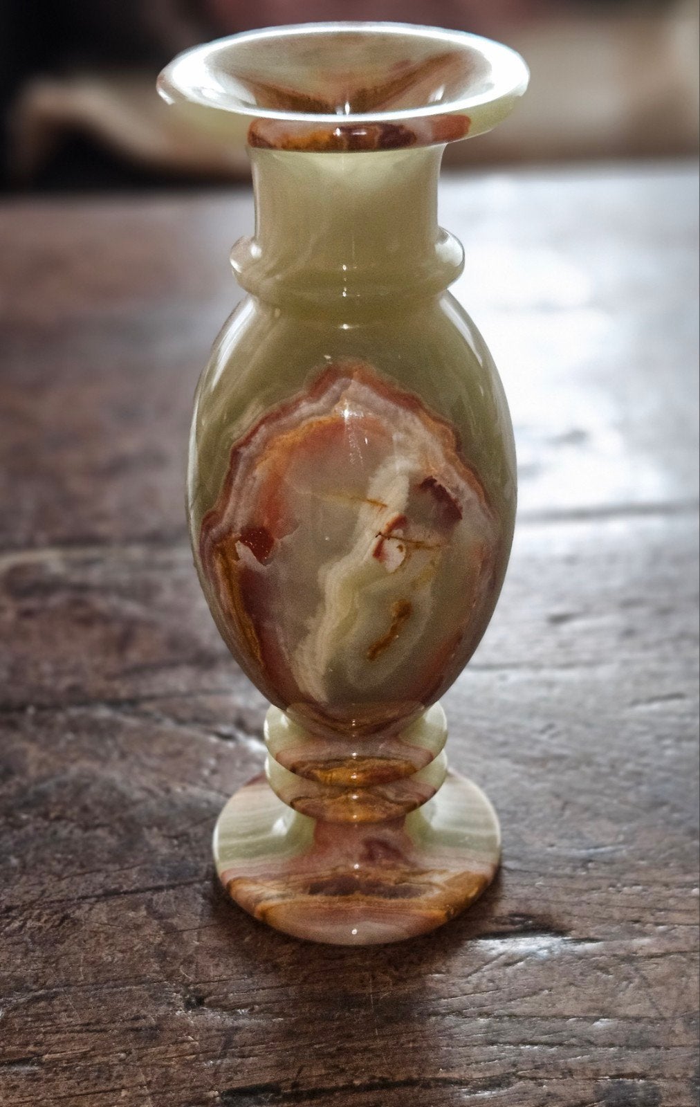 Vintage Onyx Vaas - Uniek Decoratief Stuk 20 cm, Ophalen of Verzenden