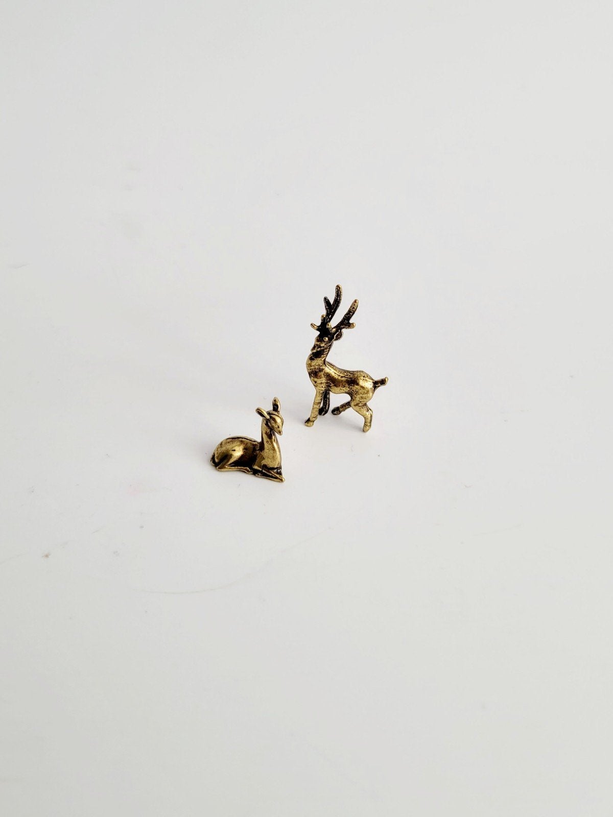 izgs miniatuur beeldje messing set ven 2 x hert letterbak, Ophalen of Verzenden