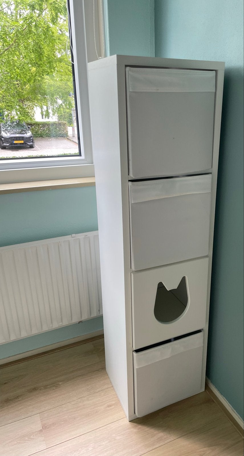 IKEA KALLAX open kast wit, 42x147, Ophalen, Gebruikt