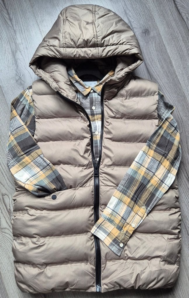 Set: Geruit overhemd, bodywarmer en cargo broek maat 164, Ophalen of Verzenden, Zo goed als nieuw, Jongen, Zara