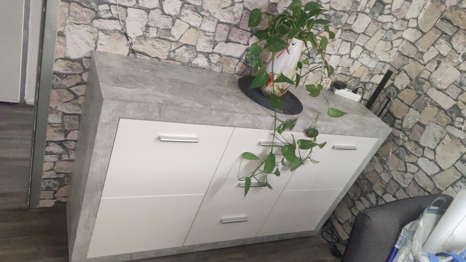 Moderen zet voor de woonkamer zgn grijs/ zwart, Huis en Inrichting, Ophalen, Overige materialen, 100 tot 150 cm, Zo goed als nieuw