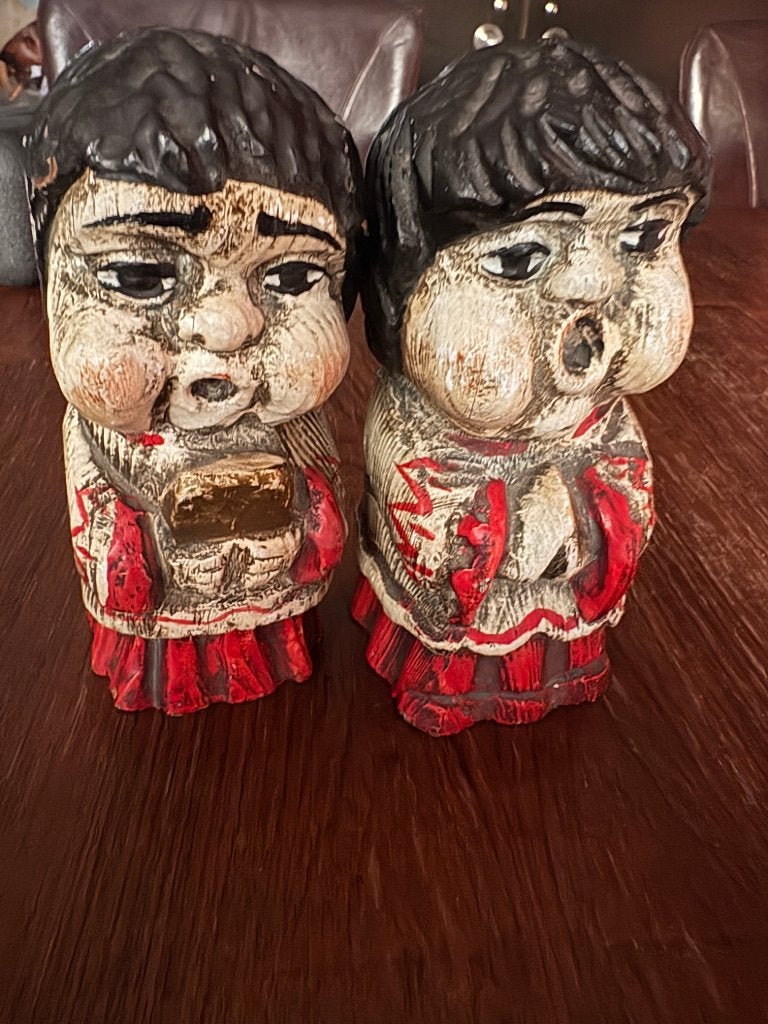 Vintage 1960s Austin Productions / Folk Art Wide Eyed, Antiek en Kunst, Kunst | Beelden en Houtsnijwerken, Houtsnijwerk, Minder dan 20 cm