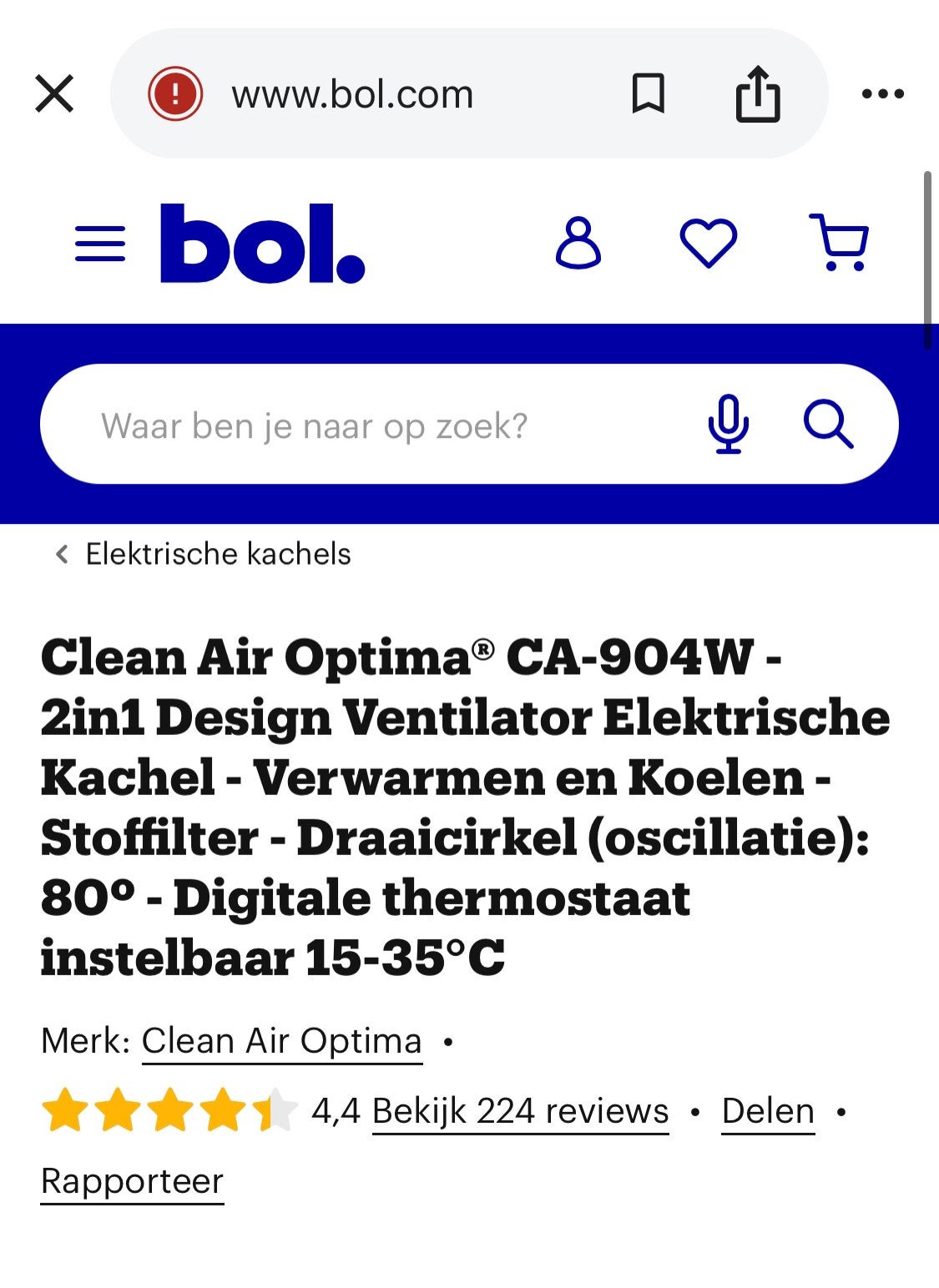 Clean Air Luxe Ventilator-div.functies wo Koelen. Nieuwstaat, Ophalen, Zo goed als nieuw, Overige