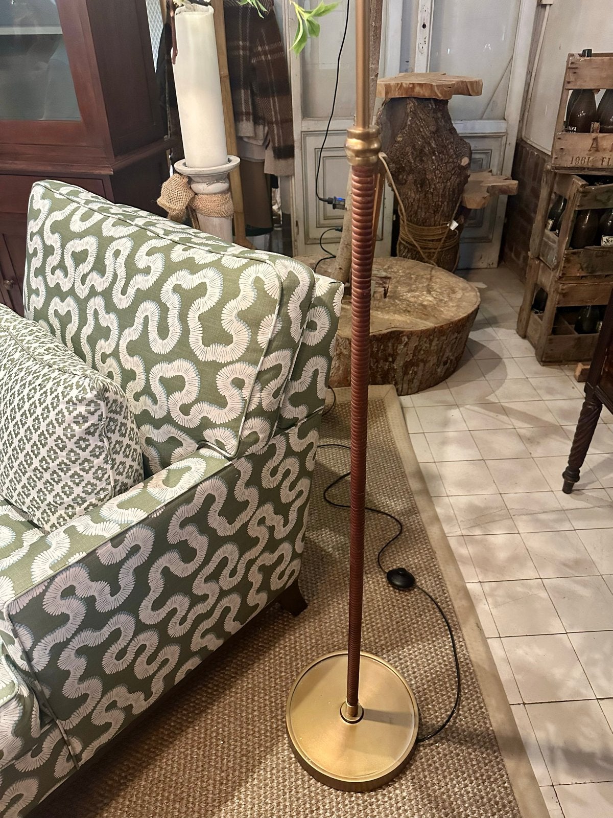 Stijlvolle Rotan Vloerlamp - Vintage Look, Ophalen, Gebruikt, -, 100 tot 150 cm